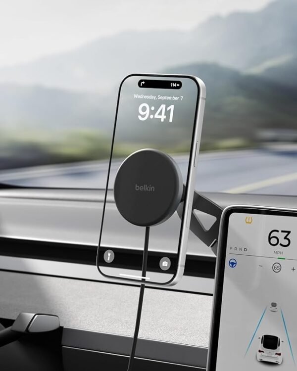 Belkin Qi2 15W Magnetic Wireless Mount for Tesla