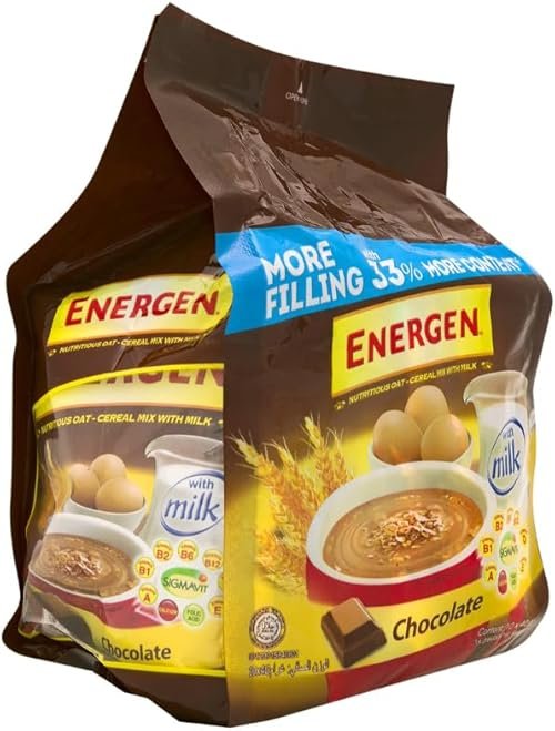 Energen Chocolate Cereal Drink Mini Bag 40g – Pack of 10, Nutritious Instant Breakfast