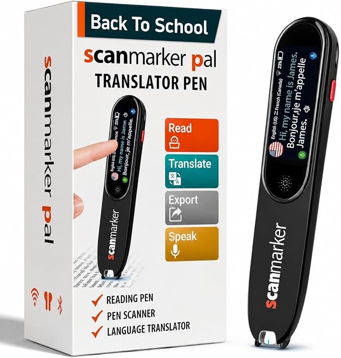 Scanmarker Pal - Translation Pen & Reading Pen for Language Learners, Dyslexia & Learning Difficulties | Translator Pen for 100+ Languages