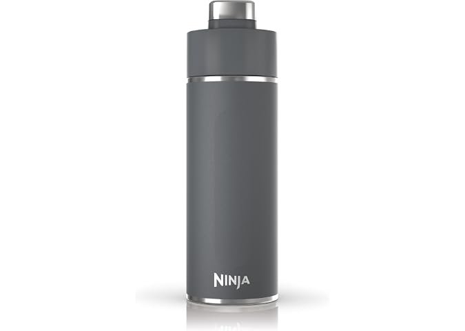 Ninja Thirsti Water Bottle and Flask, Leak-Proof Lid, Grey, DW2401EUUKGY | Designed For Carbonated, Hot & Cold Drinks, Ideal For Travel & Sports, Triple Insulated, Stainless Steel Bottle, DW2401EUUKGY