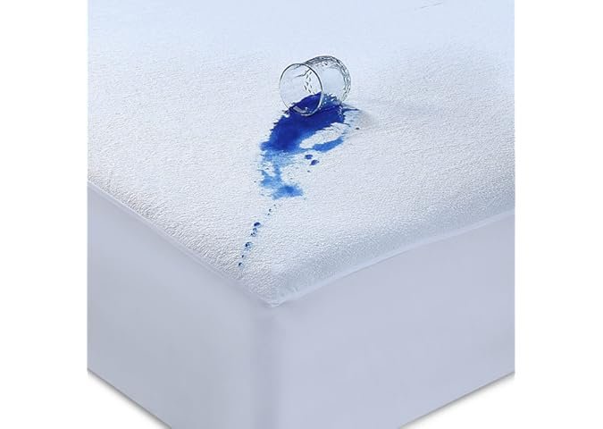 Caroline Shatuik Waterproof Mattress Protector Single,30cm Extra Deep Stretch Skirt Non-Noisy Terry Top Single Mattress Cover Single Bed(90 x 190cm)